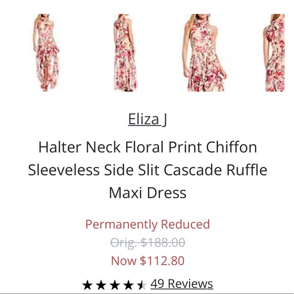 Eliza J Dresses & Skirts - Eliza J floral halter gown.Like new.